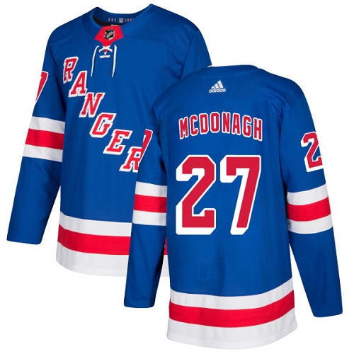 Adidas New York Rangers 27 Ryan McDonagh Royal Blue Home Authentic Stitched Youth NHL Jersey